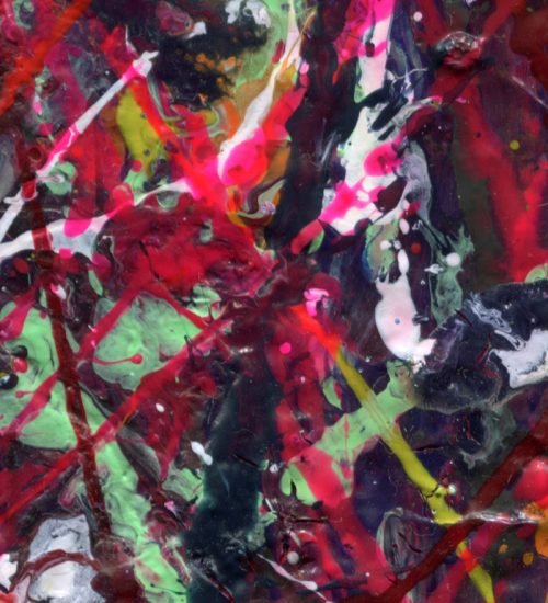 Texturas y colores vibrantes en cuadros artesanales de estilo abstracto.